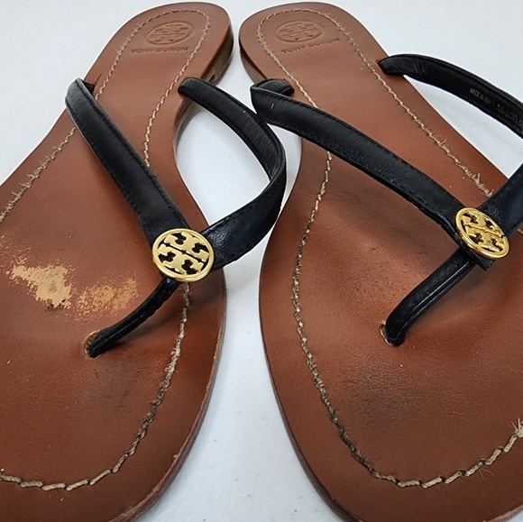 Tory Burch Terra Thong Sandals Black Size 9 - Picture 13 of 13